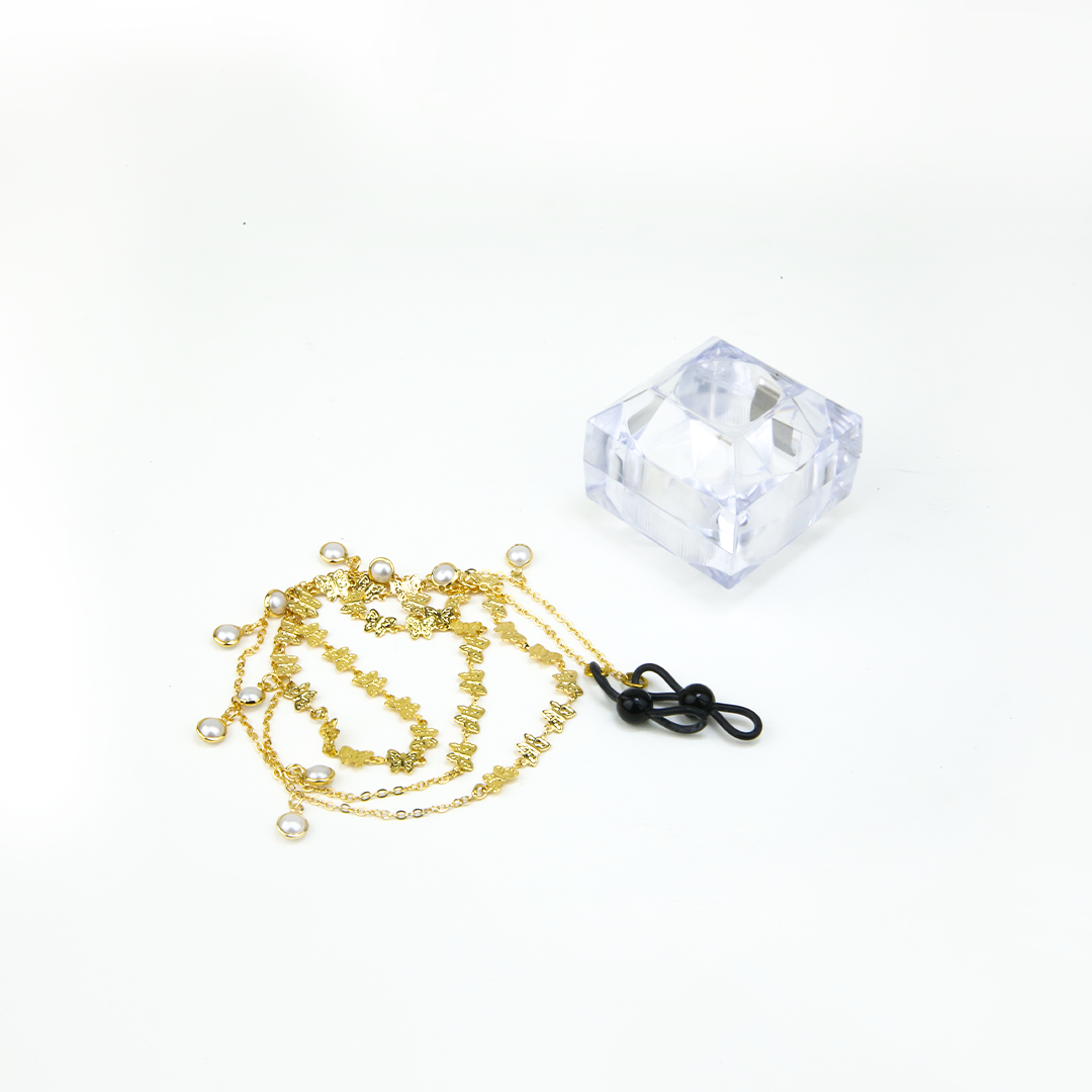 White Beads Golden Cord